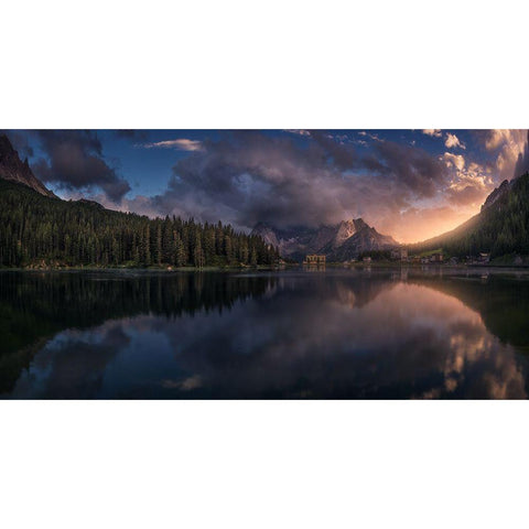 Misurina White Modern Wood Framed Art Print by F. Turienzo, Carlos