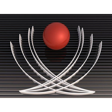 Lotus Black Modern Wood Framed Art Print with Double Matting by Bunjamin, Antonyus