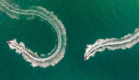 Sea Snake White Modern Wood Framed Art Print with Double Matting by Kiwan, Jamal