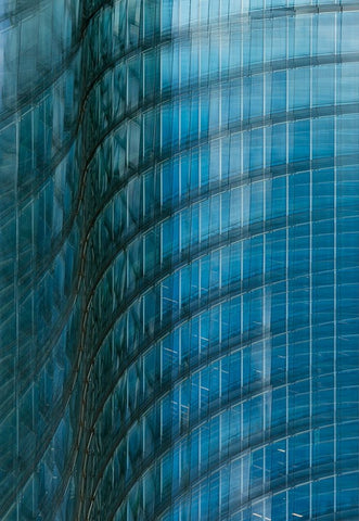 Fading Waves Black Ornate Wood Framed Art Print with Double Matting by van Son, Greetje