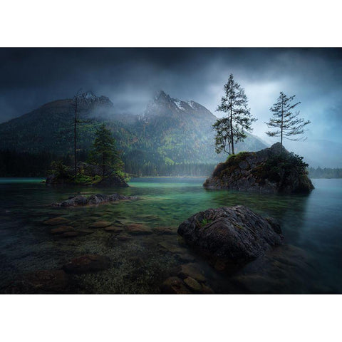 Hinterisland 2. Black Modern Wood Framed Art Print with Double Matting by Pablo De, Juan