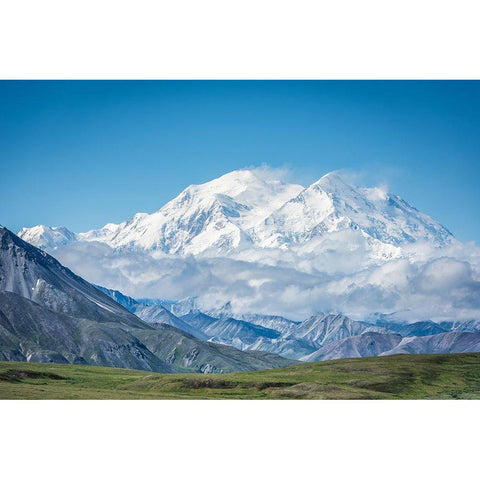 Mt. Denali - Alaska 20,310 White Modern Wood Framed Art Print by C. Sink, Jeffrey