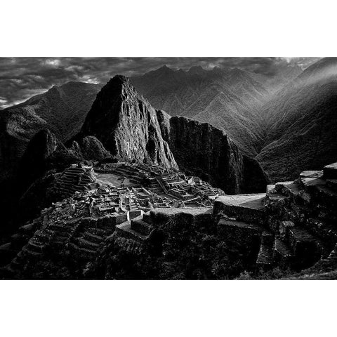 Lost City Of The Incas White Modern Wood Framed Art Print by Fernandez Munoz, Alejandro