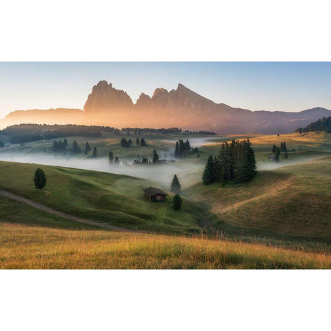 Alpe Di Siusi White Modern Wood Framed Art Print by Krivec, Ales