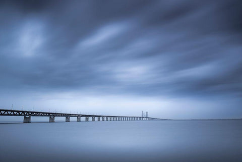 The Bridge White Modern Wood Framed Art Print with Double Matting by Christensen, Andreas