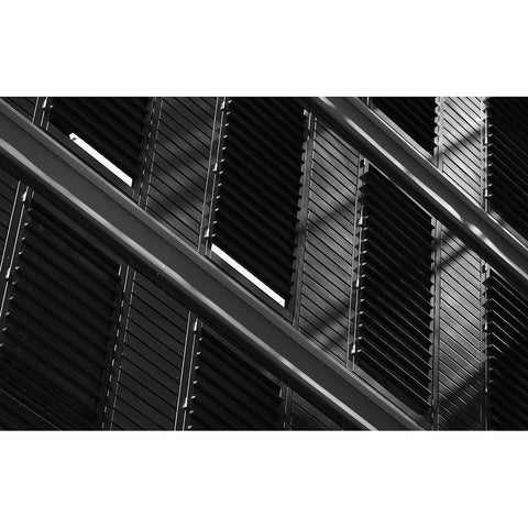 Blinds And Shadows Gold Ornate Wood Framed Art Print with Double Matting by Van Son, Greetje