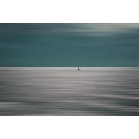 Going For The Horizon White Modern Wood Framed Art Print by De Laat, Bernardine