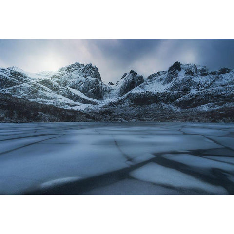 Ice Craking Black Modern Wood Framed Art Print with Double Matting by Martin Castan, David