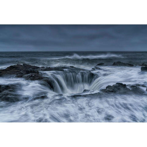 Power Black Modern Wood Framed Art Print with Double Matting by Ning, Aidong