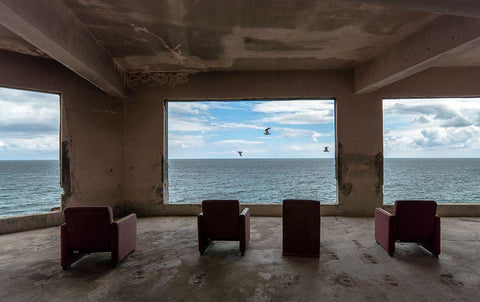 Cinema White Modern Wood Framed Art Print with Double Matting by Dong Hee, Han