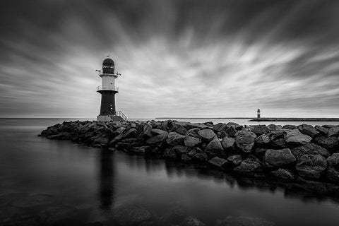 The Twins White Modern Wood Framed Art Print with Double Matting by Schonberg, Alexander