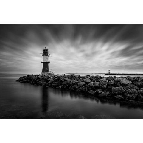 The Twins White Modern Wood Framed Art Print by Schonberg, Alexander