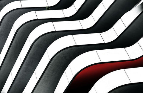 6 Floors White Modern Wood Framed Art Print with Double Matting by Hawerkamp, Hans-Wolfgang