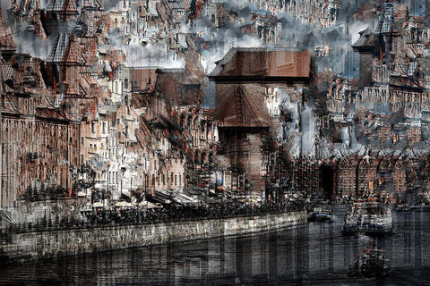 Gdansk White Modern Wood Framed Art Print with Double Matting by Hawerkamp, Hans-Wolfgang