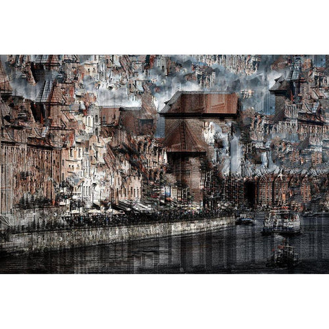 Gdansk Gold Ornate Wood Framed Art Print with Double Matting by Hawerkamp, Hans-Wolfgang