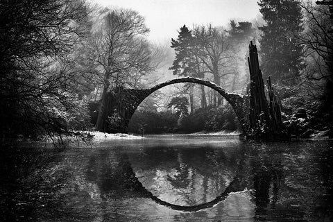 Devils Bridge - Ii Black Ornate Wood Framed Art Print with Double Matting by Kreiten, Mike