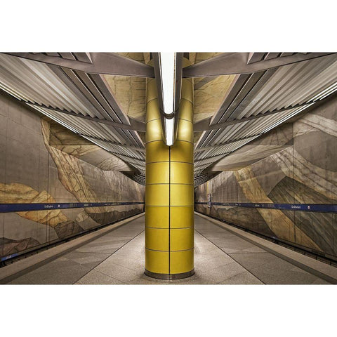 Subway Munich White Modern Wood Framed Art Print by Reichert, Renate