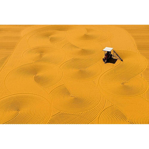 Bulgur Drying Black Modern Wood Framed Art Print by Karakaya, Melih