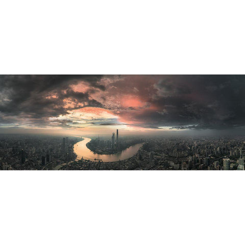 The Bay Black Modern Wood Framed Art Print by Huang, Stan