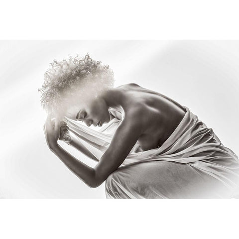 In Gedanken White Modern Wood Framed Art Print by Bichler, Hubert