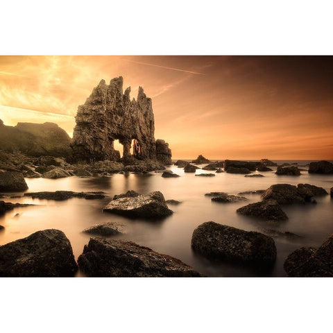 The Mask Of Sauron Black Modern Wood Framed Art Print by Camacho, Anto