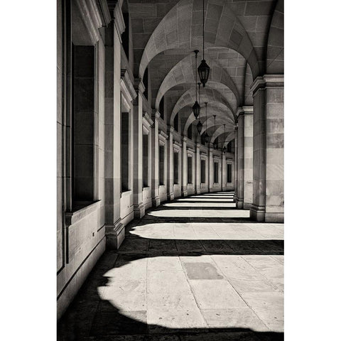 Curved Corridor White Modern Wood Framed Art Print by Wolbers, Louise