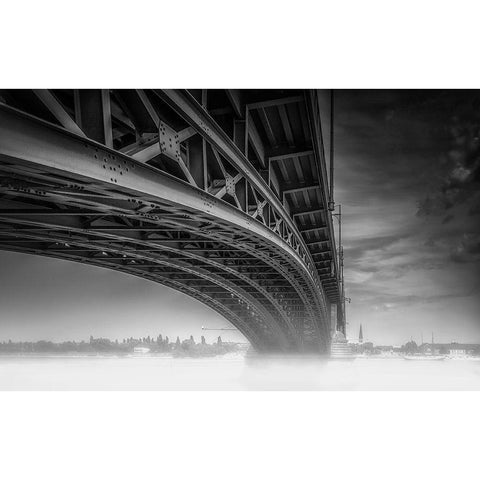 Theodor Heuss Braandfrac14;Cke Black Modern Wood Framed Art Print with Double Matting by Moberg Steffensen, Ole