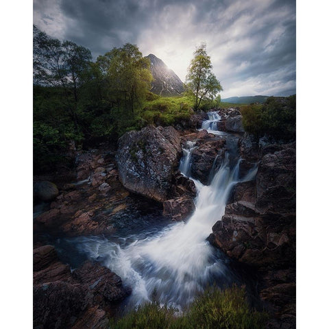 Lonely Mountain 3. Black Modern Wood Framed Art Print with Double Matting by Pablo de, Juan