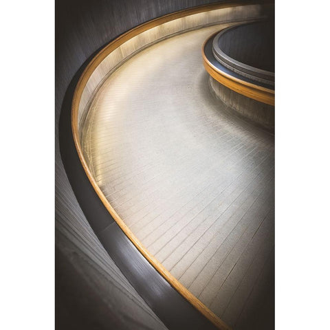 Staircase At Ottawa Train Station White Modern Wood Framed Art Print by Huang, Richard
