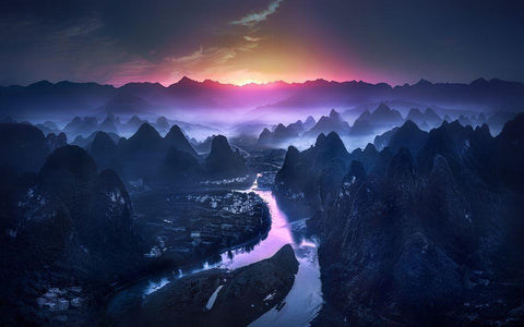 The Earth Awakening White Modern Wood Framed Art Print with Double Matting by M. Garcia, Jesus