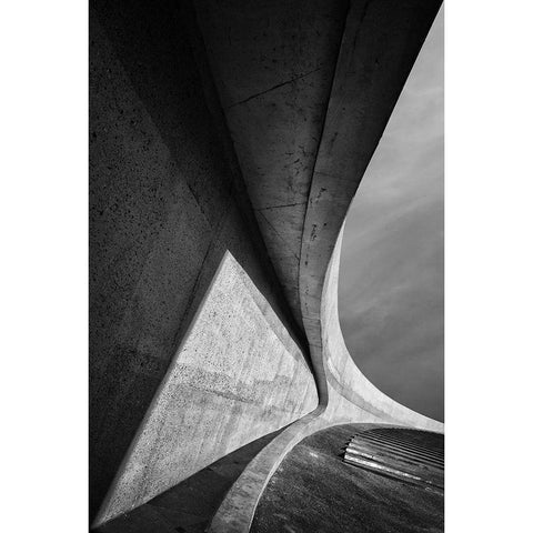 Heavy Concrete Black Modern Wood Framed Art Print by Van De, Jeroen