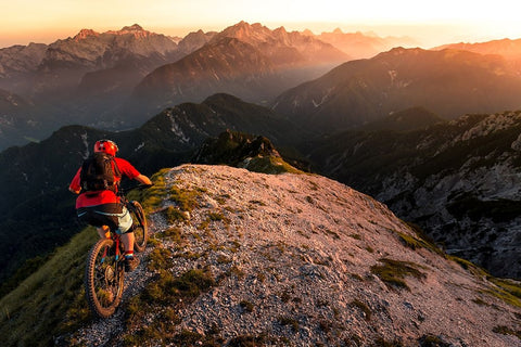 Riding Ridge Singletrack White Modern Wood Framed Art Print with Double Matting by Bertoncelj, Sandi