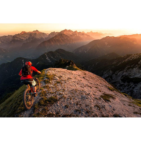 Riding Ridge Singletrack Black Modern Wood Framed Art Print by Bertoncelj, Sandi