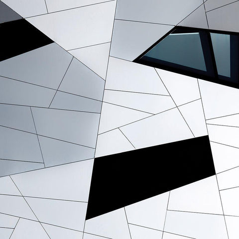 Facade Lines Gold Ornate Wood Framed Art Print with Double Matting by Van De, Jeroen