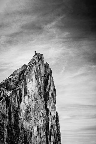 Balancing between Earth and Sky White Modern Wood Framed Art Print with Double Matting by Vuillaume, Thomas