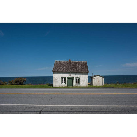 House On The Road 132 Gaspacsie Black Modern Wood Framed Art Print with Double Matting by Dessureault, Patrick