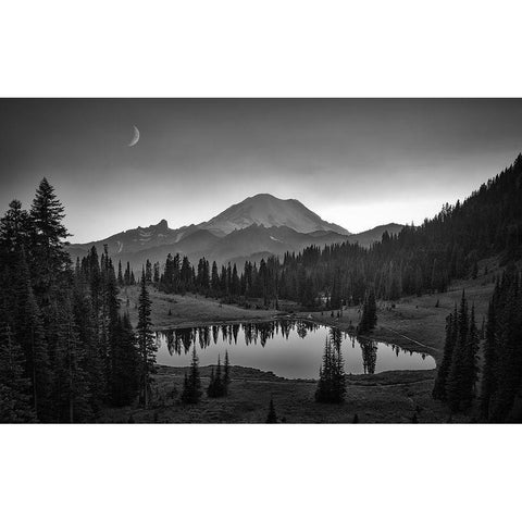 Mt. Rainier Gold Ornate Wood Framed Art Print with Double Matting by Zheng, Michael