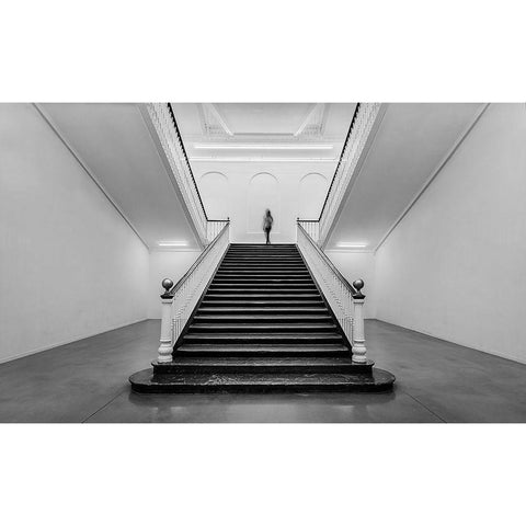 Tabakalera White Modern Wood Framed Art Print by Perez, Ritxard