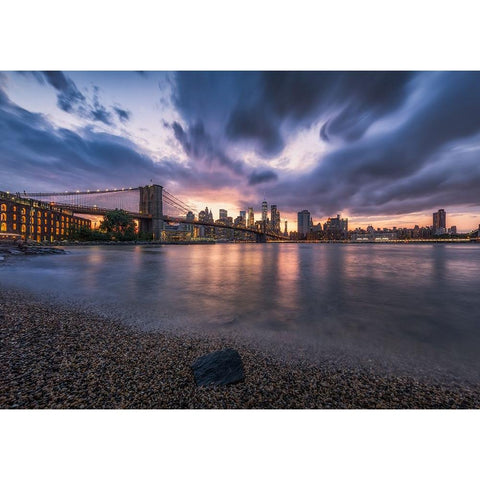 Under the storm Black Modern Wood Framed Art Print with Double Matting by Chen, Johnny