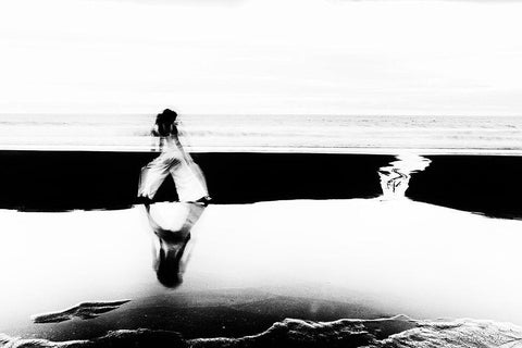 N/T Black Ornate Wood Framed Art Print with Double Matting by Medeiros, Paulo