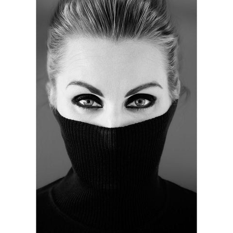 Girl In Black White Modern Wood Framed Art Print by Kraaijenbrink, Tom