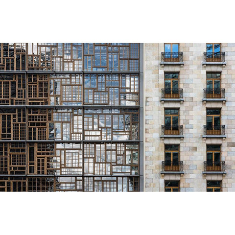 Window Mosaic White Modern Wood Framed Art Print by Van Son, Greetje