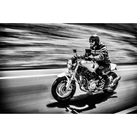 The Motorcycle Diaries White Modern Wood Framed Art Print by Fernandez Munoz, Alejandro