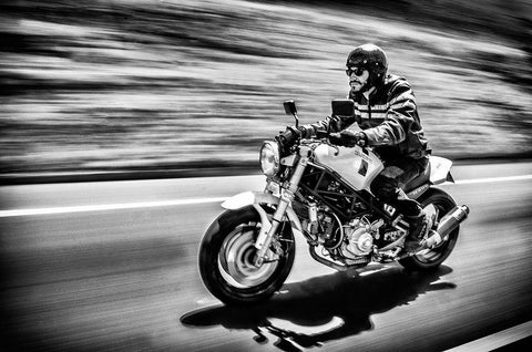 The Motorcycle Diaries Black Ornate Wood Framed Art Print with Double Matting by Fernandez Munoz, Alejandro