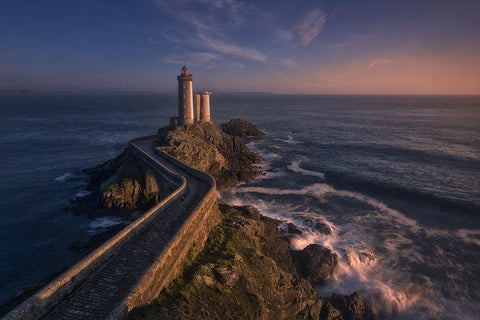 Le Petit-Minou White Modern Wood Framed Art Print with Double Matting by Baglietto, Oskar