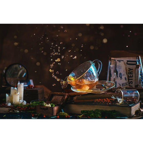 Poltergeist Tea Gold Ornate Wood Framed Art Print with Double Matting by Belenko, Dina