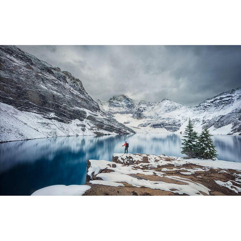 The Mountains And Me Gold Ornate Wood Framed Art Print with Double Matting by Zheng, Michael