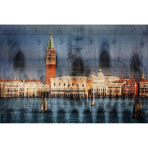 San Marco Black Modern Wood Framed Art Print with Double Matting by Hawerkamp, Hans-Wolfgang