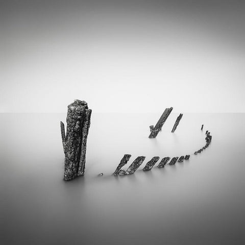 Whats Left Behind Black Modern Wood Framed Art Print with Double Matting by Staelens, Christophe