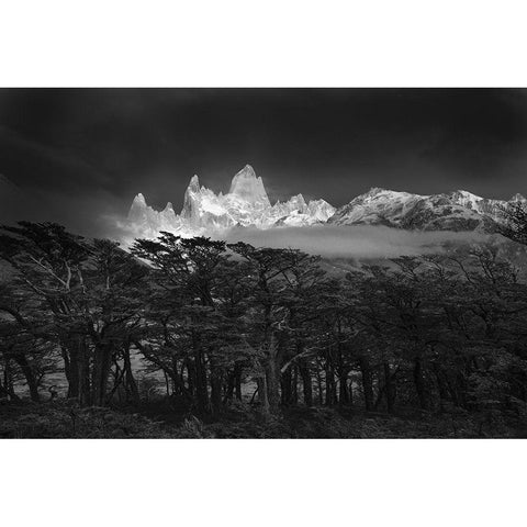 Fitz Roy Black Modern Wood Framed Art Print with Double Matting by Constantin, Lucian